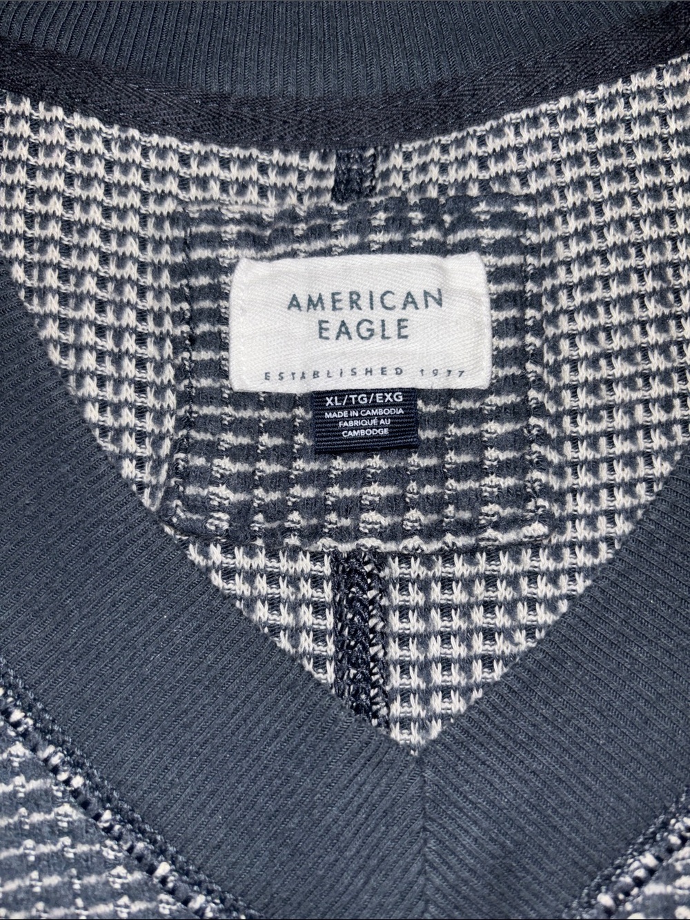 American Eagle Outfitters Blue and White Striped V-Neck Sweater - Picture 2 of 7